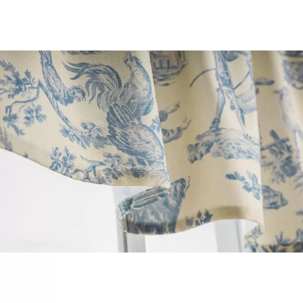 imageMaison d Hermine 100 Cotton Curtain Colmar Set of 3 Window Curtains for Caf Bedrooms Home with a Rod Pocket and Loop for Easy Hanging 2 Tiers 28quotx36quot and 1 Valance 56quotx18quot14  the Miller  Blue