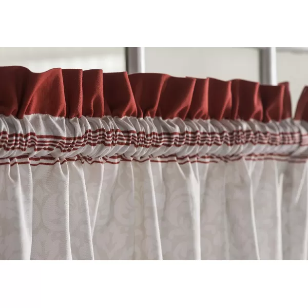 imageMaison d Hermine 100 Cotton Curtain Colmar Set of 3 Window Curtains for Caf Bedrooms Home with a Rod Pocket and Loop for Easy Hanging 2 Tiers 28quotx36quot and 1 Valance 56quotx18quot6  Campagne