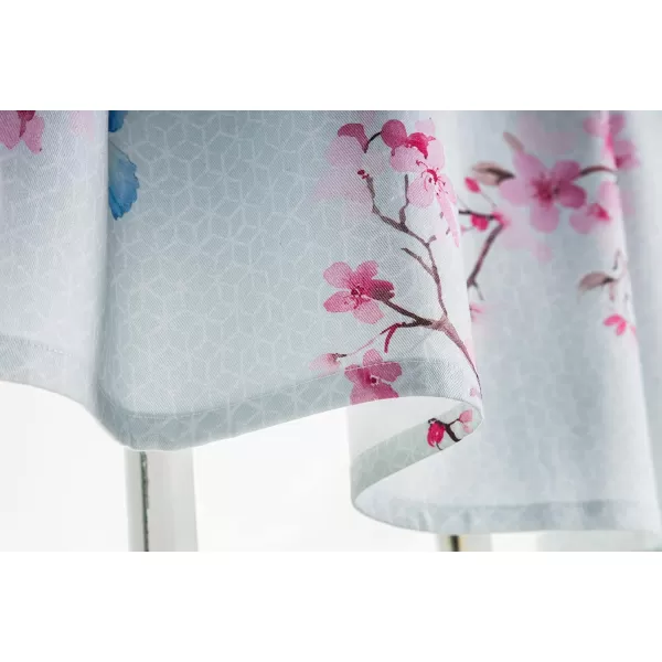 imageMaison d Hermine 100 Cotton Curtain Colmar Set of 3 Window Curtains for Caf Bedrooms Home with a Rod Pocket and Loop for Easy Hanging 2 Tiers 28quotx36quot and 1 Valance 56quotx18quot19  Blossoms in Spring  Sakura