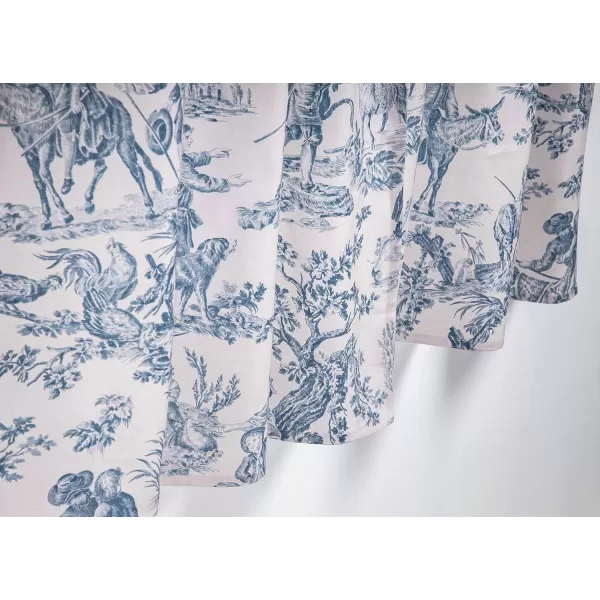 imageMaison d Hermine 100 Cotton Curtain Colmar Set of 3 Window Curtains for Caf Bedrooms Home with a Rod Pocket and Loop for Easy Hanging 2 Tiers 28quotx36quot and 1 Valance 56quotx18quot15  the Miller  Denim
