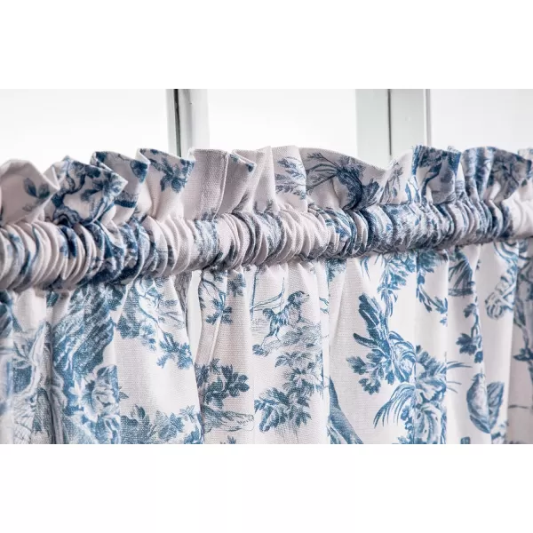 imageMaison d Hermine 100 Cotton Curtain Colmar Set of 3 Window Curtains for Caf Bedrooms Home with a Rod Pocket and Loop for Easy Hanging 2 Tiers 28quotx36quot and 1 Valance 56quotx18quot15  the Miller  Denim