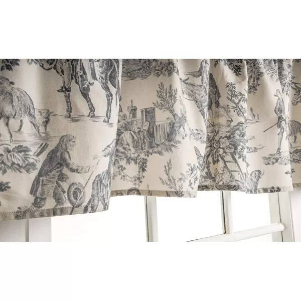 imageMaison d Hermine 100 Cotton Curtain Colmar Set of 3 Window Curtains for Caf Bedrooms Home with a Rod Pocket and Loop for Easy Hanging 2 Tiers 28quotx36quot and 1 Valance 56quotx18quot16  the Miller  Paloma Gray