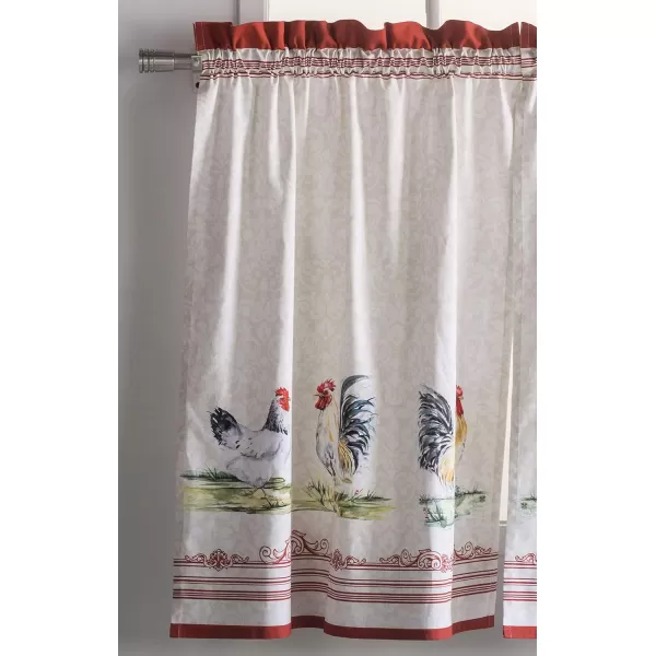 imageMaison d Hermine 100 Cotton Curtain Colmar Set of 3 Window Curtains for Caf Bedrooms Home with a Rod Pocket and Loop for Easy Hanging 2 Tiers 28quotx36quot and 1 Valance 56quotx18quot6  Campagne