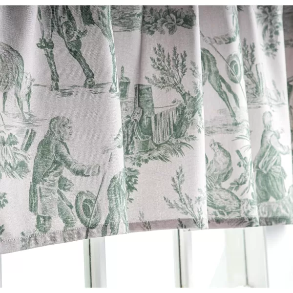 imageMaison d Hermine 100 Cotton Curtain Colmar Set of 3 Window Curtains for Caf Bedrooms Home with a Rod Pocket and Loop for Easy Hanging 2 Tiers 28quotx36quot and 1 Valance 56quotx18quot13  the Miller  Antique Green