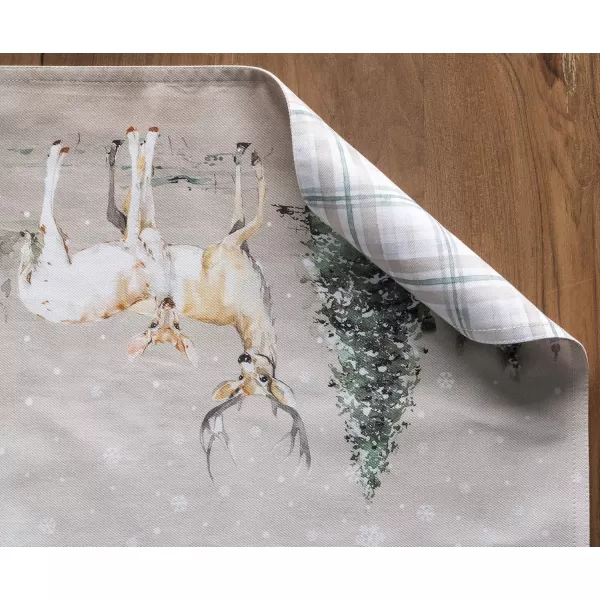 imageMaison d Hermine Cloth Placemats 100 Cotton Set of 4 Decorative Washable Table Placemat Dining Holidays Buffet Parties ampamp Wedding Deer in The Woods  ThanksgivingChristmas