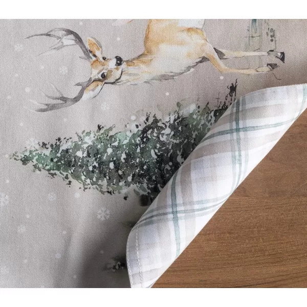 imageMaison d Hermine Cloth Placemats 100 Cotton Set of 4 Decorative Washable Table Placemat Dining Holidays Buffet Parties ampamp Wedding Deer in The Woods  ThanksgivingChristmas
