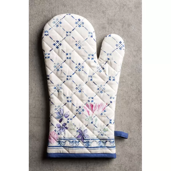 imageMaison d Hermine Cooking Gloves 100 Cotton Heat Resistant 7 Inch x 13 Inch Oven Mitt with Loop Handling Hot Pans BBQ Cooking Grilling Microwave Limoncello  SpringSummer8  Faience