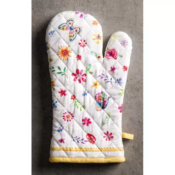 imageMaison d Hermine Cooking Gloves 100 Cotton Heat Resistant 7 Inch x 13 Inch Oven Mitt with Loop Handling Hot Pans BBQ Cooking Grilling Microwave Limoncello  SpringSummer41  Happy Florals  Sweety