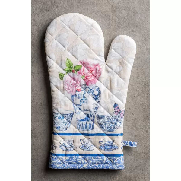 imageMaison d Hermine Cooking Gloves 100 Cotton Heat Resistant 7 Inch x 13 Inch Oven Mitt with Loop Handling Hot Pans BBQ Cooking Grilling Microwave Limoncello  SpringSummer2  Canton