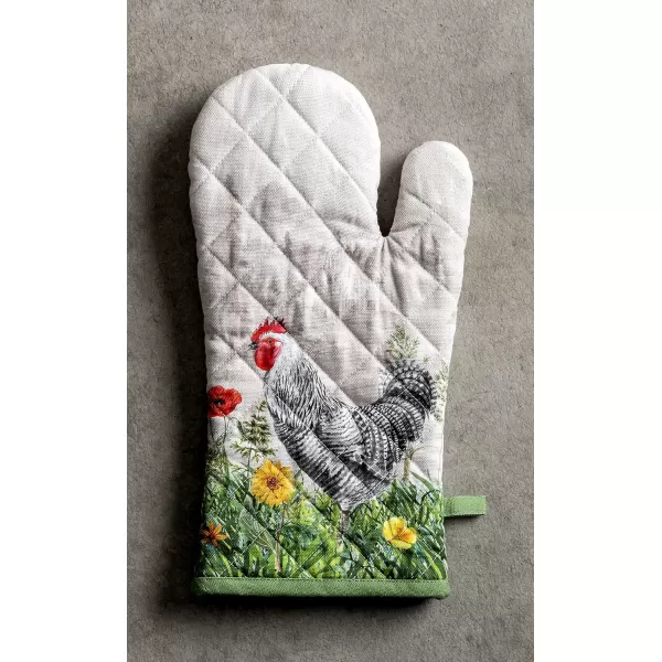 imageMaison d Hermine Cooking Gloves 100 Cotton Heat Resistant 7 Inch x 13 Inch Oven Mitt with Loop Handling Hot Pans BBQ Cooking Grilling Microwave Limoncello  SpringSummer18  Basse Cour