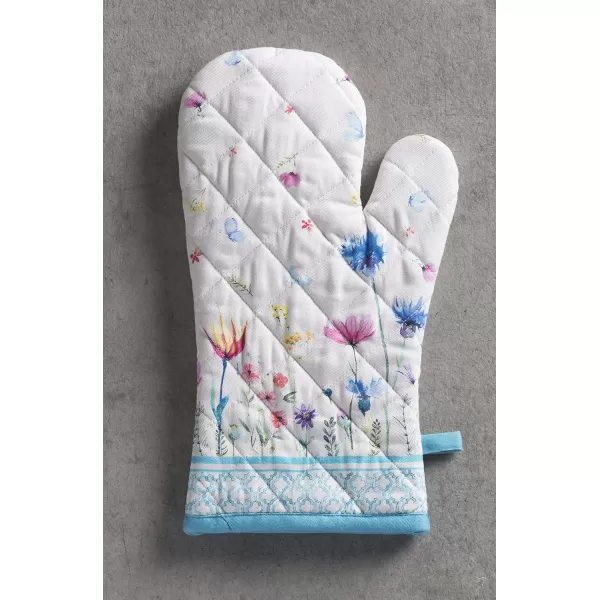 imageMaison d Hermine Cooking Gloves 100 Cotton Heat Resistant 7 Inch x 13 Inch Oven Mitt with Loop Handling Hot Pans BBQ Cooking Grilling Microwave Limoncello  SpringSummer37  Flower in the Field