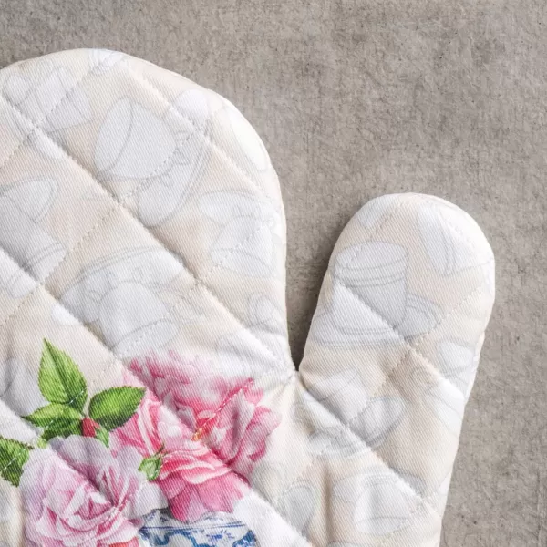 imageMaison d Hermine Cooking Gloves 100 Cotton Heat Resistant 7 Inch x 13 Inch Oven Mitt with Loop Handling Hot Pans BBQ Cooking Grilling Microwave Limoncello  SpringSummer2  Canton