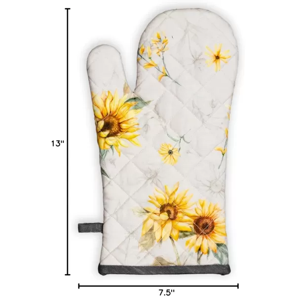 imageMaison d Hermine Cooking Gloves 100 Cotton Heat Resistant 7 Inch x 13 Inch Oven Mitt with Loop Handling Hot Pans BBQ Cooking Grilling Microwave Limoncello  SpringSummerCandice