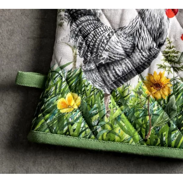 imageMaison d Hermine Cooking Gloves 100 Cotton Heat Resistant 7 Inch x 13 Inch Oven Mitt with Loop Handling Hot Pans BBQ Cooking Grilling Microwave Limoncello  SpringSummer18  Basse Cour