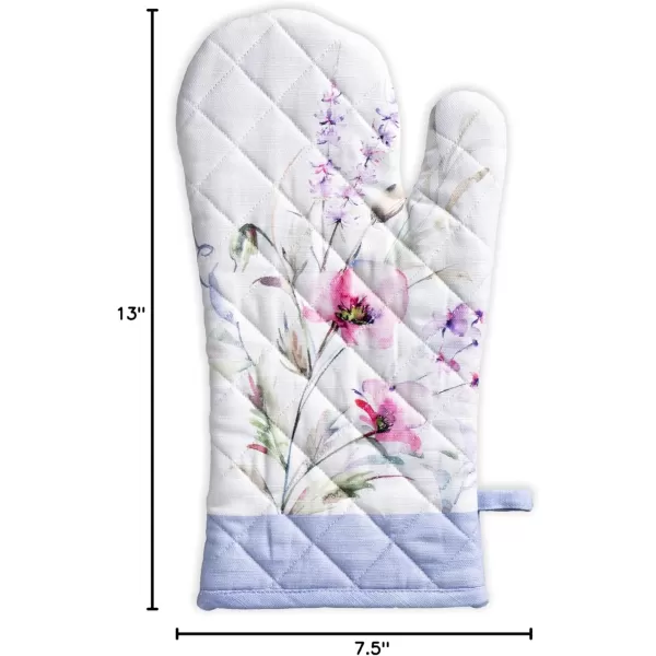imageMaison d Hermine Cooking Gloves 100 Cotton Heat Resistant 7 Inch x 13 Inch Oven Mitt with Loop Handling Hot Pans BBQ Cooking Grilling Microwave Limoncello  SpringSummerSummer Floral