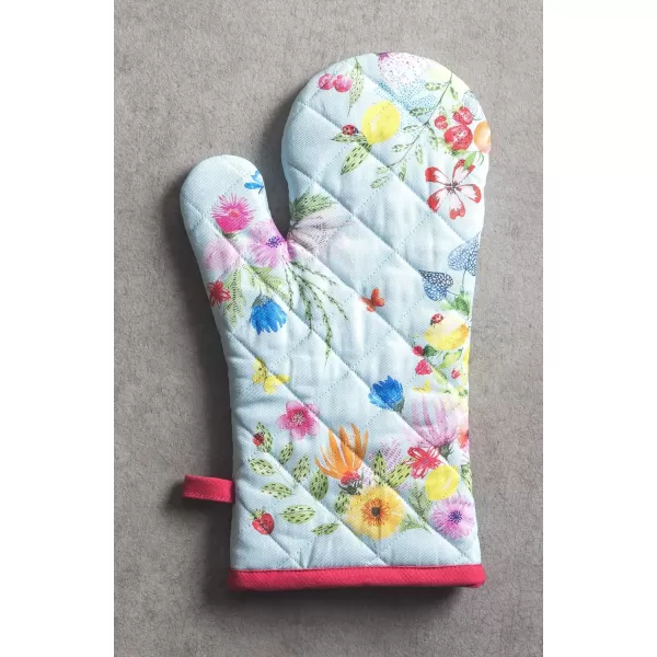 imageMaison d Hermine Cooking Gloves 100 Cotton Heat Resistant 7 Inch x 13 Inch Oven Mitt with Loop Handling Hot Pans BBQ Cooking Grilling Microwave Limoncello  SpringSummer32  Jardin Dete  Mint