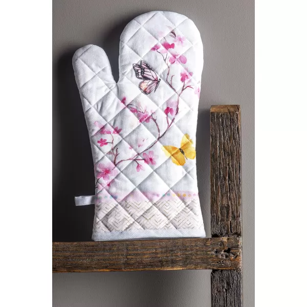 imageMaison d Hermine Cooking Gloves 100 Cotton Heat Resistant 7 Inch x 13 Inch Oven Mitt with Loop Handling Hot Pans BBQ Cooking Grilling Microwave Limoncello  SpringSummer17  Blossoms in Spring