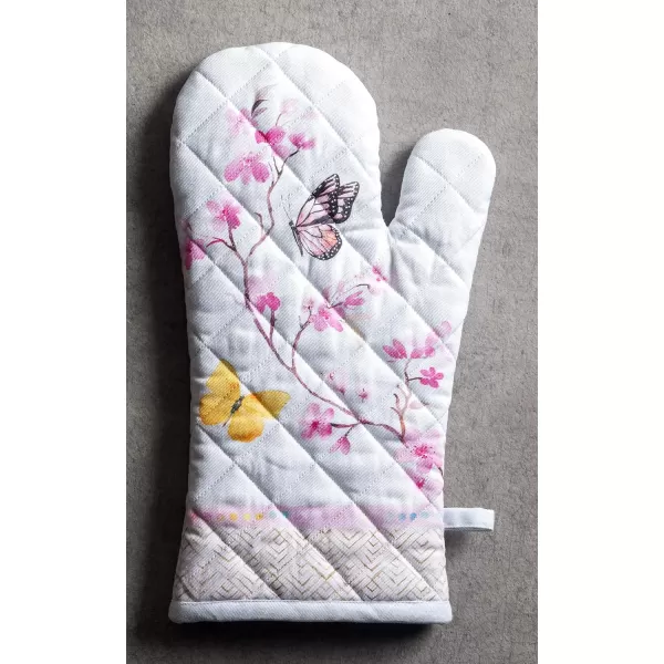 imageMaison d Hermine Cooking Gloves 100 Cotton Heat Resistant 7 Inch x 13 Inch Oven Mitt with Loop Handling Hot Pans BBQ Cooking Grilling Microwave Limoncello  SpringSummer17  Blossoms in Spring