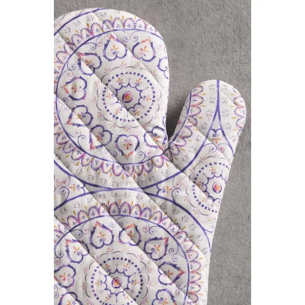 imageMaison d Hermine Cooking Gloves 100 Cotton Heat Resistant 7 Inch x 13 Inch Oven Mitt with Loop Handling Hot Pans BBQ Cooking Grilling Microwave Limoncello  SpringSummer51  Mandala