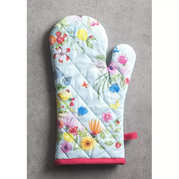 imageMaison d Hermine Cooking Gloves 100 Cotton Heat Resistant 7 Inch x 13 Inch Oven Mitt with Loop Handling Hot Pans BBQ Cooking Grilling Microwave Limoncello  SpringSummer32  Jardin Dete  Mint