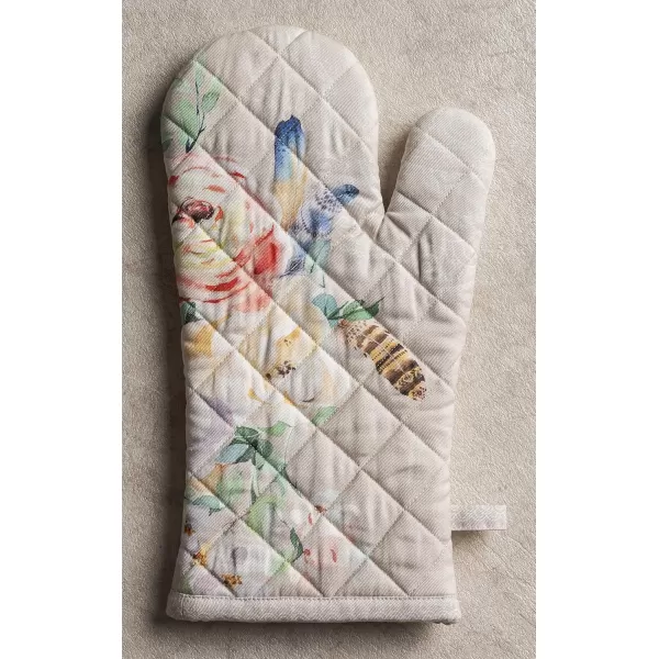 imageMaison d Hermine Cooking Gloves 100 Cotton Heat Resistant 7 Inch x 13 Inch Oven Mitt with Loop Handling Hot Pans BBQ Cooking Grilling Microwave Limoncello  SpringSummer50  Ibiza  Beige