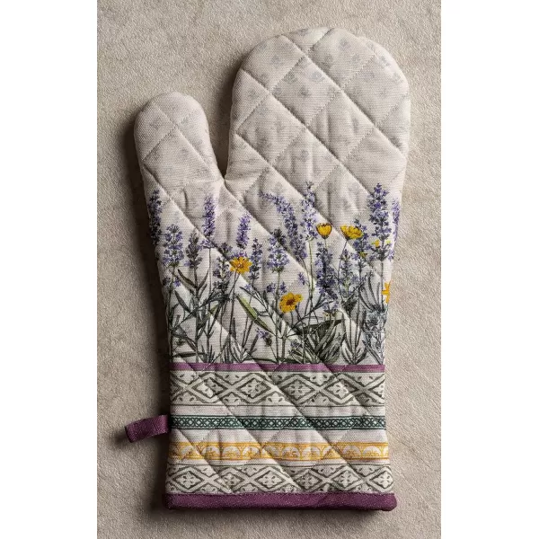 imageMaison d Hermine Cooking Gloves 100 Cotton Heat Resistant 7 Inch x 13 Inch Oven Mitt with Loop Handling Hot Pans BBQ Cooking Grilling Microwave Limoncello  SpringSummer15  Fanny Lavender