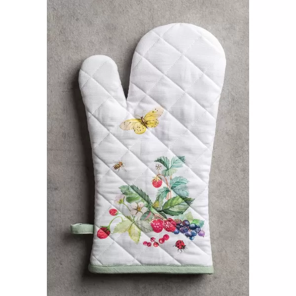 imageMaison d Hermine Cooking Gloves 100 Cotton Heat Resistant 7 Inch x 13 Inch Oven Mitt with Loop Handling Hot Pans BBQ Cooking Grilling Microwave Limoncello  SpringSummer27  Printemps