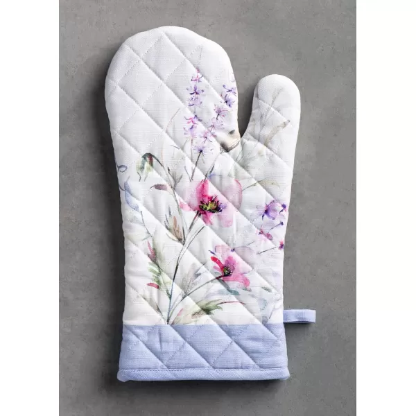imageMaison d Hermine Cooking Gloves 100 Cotton Heat Resistant 7 Inch x 13 Inch Oven Mitt with Loop Handling Hot Pans BBQ Cooking Grilling Microwave Limoncello  SpringSummerSummer Floral
