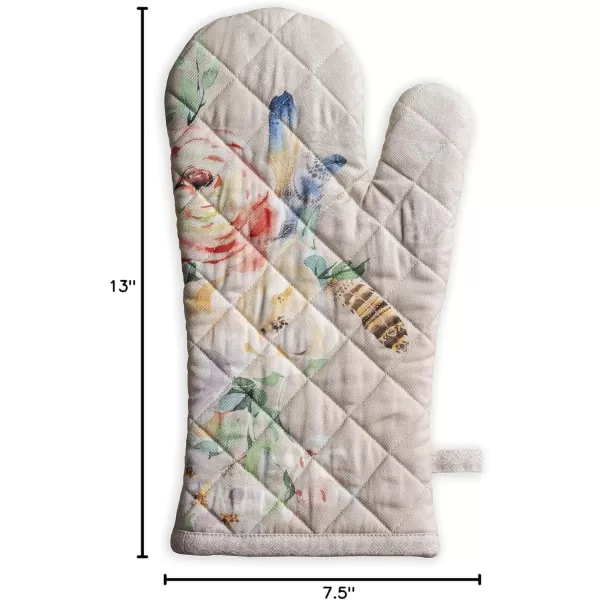 imageMaison d Hermine Cooking Gloves 100 Cotton Heat Resistant 7 Inch x 13 Inch Oven Mitt with Loop Handling Hot Pans BBQ Cooking Grilling Microwave Limoncello  SpringSummer50  Ibiza  Beige