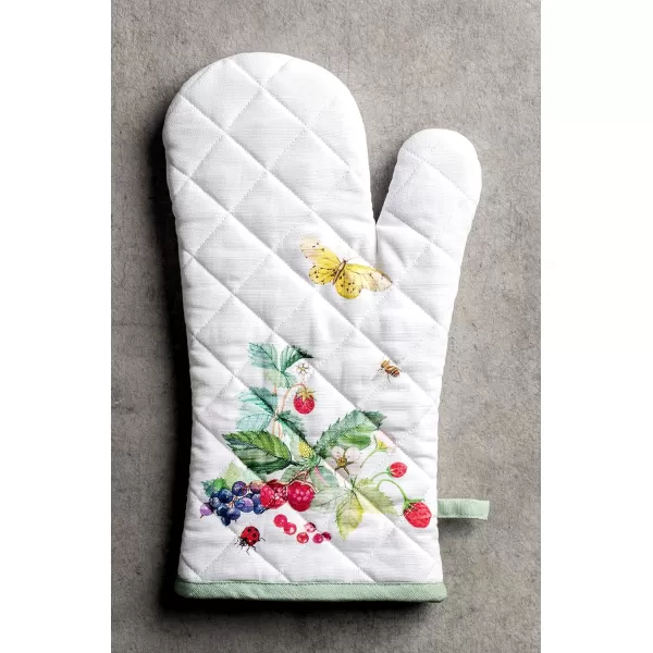 imageMaison d Hermine Cooking Gloves 100 Cotton Heat Resistant 7 Inch x 13 Inch Oven Mitt with Loop Handling Hot Pans BBQ Cooking Grilling Microwave Limoncello  SpringSummer27  Printemps