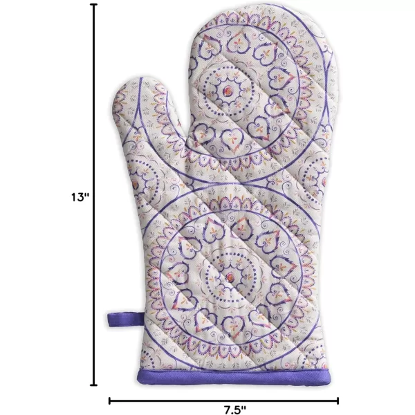 imageMaison d Hermine Cooking Gloves 100 Cotton Heat Resistant 7 Inch x 13 Inch Oven Mitt with Loop Handling Hot Pans BBQ Cooking Grilling Microwave Limoncello  SpringSummer51  Mandala