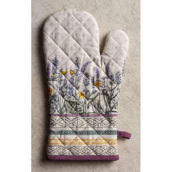 imageMaison d Hermine Cooking Gloves 100 Cotton Heat Resistant 7 Inch x 13 Inch Oven Mitt with Loop Handling Hot Pans BBQ Cooking Grilling Microwave Limoncello  SpringSummer15  Fanny Lavender