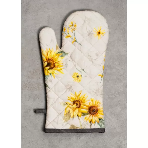 imageMaison d Hermine Cooking Gloves 100 Cotton Heat Resistant 7 Inch x 13 Inch Oven Mitt with Loop Handling Hot Pans BBQ Cooking Grilling Microwave Limoncello  SpringSummerCandice