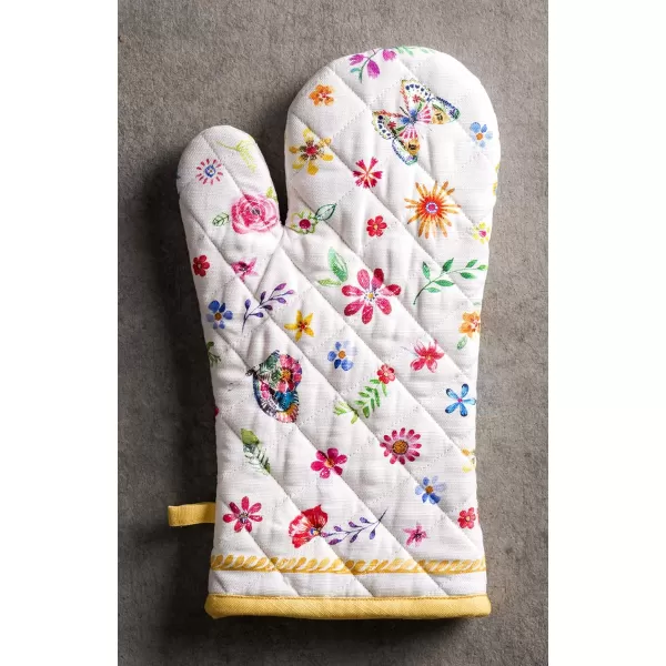 imageMaison d Hermine Cooking Gloves 100 Cotton Heat Resistant 7 Inch x 13 Inch Oven Mitt with Loop Handling Hot Pans BBQ Cooking Grilling Microwave Limoncello  SpringSummer41  Happy Florals  Sweety