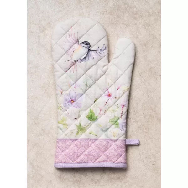 imageMaison d Hermine Cooking Gloves 100 Cotton Heat Resistant 7 Inch x 13 Inch Oven Mitt with Loop Handling Hot Pans BBQ Cooking Grilling Microwave Limoncello  SpringSummerMagnolia Mornings
