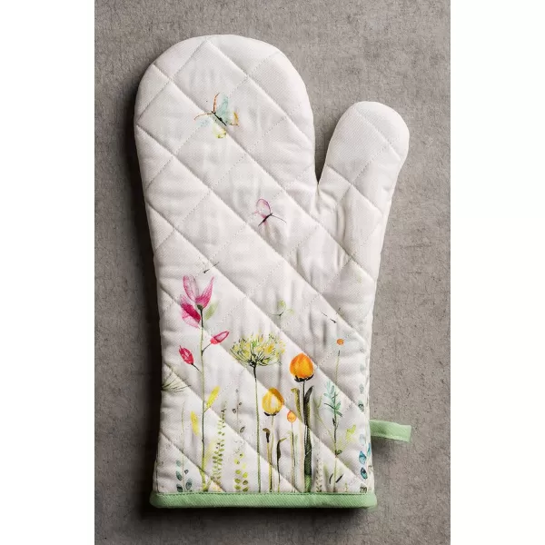 imageMaison d Hermine Cooking Gloves 100 Cotton Heat Resistant 7 Inch x 13 Inch Oven Mitt with Loop Handling Hot Pans BBQ Cooking Grilling Microwave Limoncello  SpringSummer7  Botanical Fresh