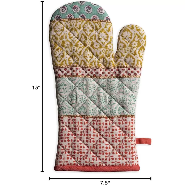 imageMaison d Hermine Cooking Gloves 100 Cotton Heat Resistant 7 Inch x 13 Inch Oven Mitt with Loop Handling Hot Pans BBQ Cooking Grilling Microwave Limoncello  SpringSummer13  Provence