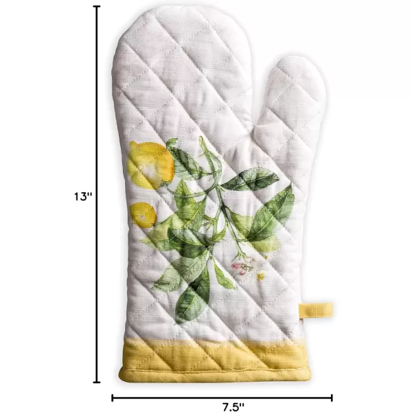 imageMaison d Hermine Cooking Gloves 100 Cotton Heat Resistant 7 Inch x 13 Inch Oven Mitt with Loop Handling Hot Pans BBQ Cooking Grilling Microwave Limoncello  SpringSummer3  Limoncello