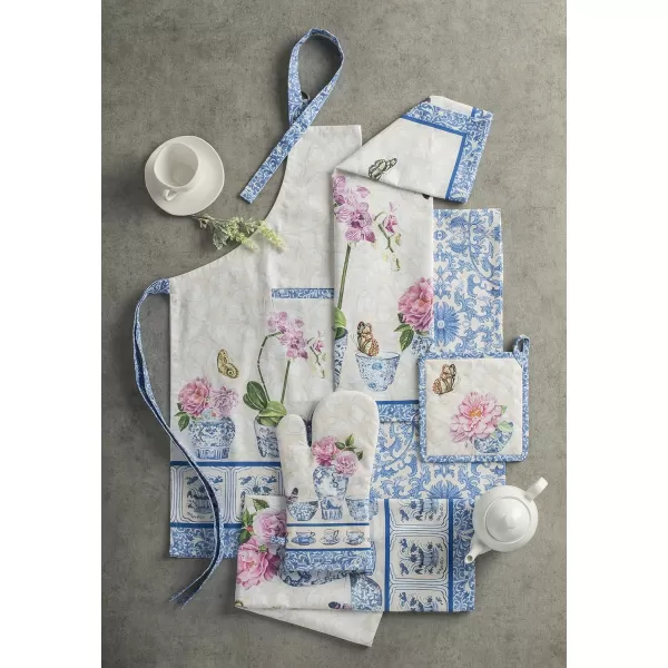 imageMaison d Hermine Cooking Gloves 100 Cotton Heat Resistant 7 Inch x 13 Inch Oven Mitt with Loop Handling Hot Pans BBQ Cooking Grilling Microwave Limoncello  SpringSummer2  Canton