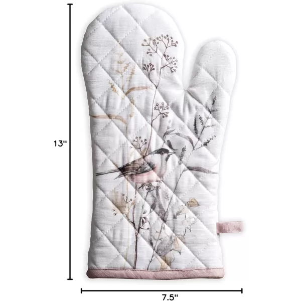 imageMaison d Hermine Cooking Gloves 100 Cotton Heat Resistant 7 Inch x 13 Inch Oven Mitt with Loop Handling Hot Pans BBQ Cooking Grilling Microwave Limoncello  SpringSummer31  Meadow Florals  Brown