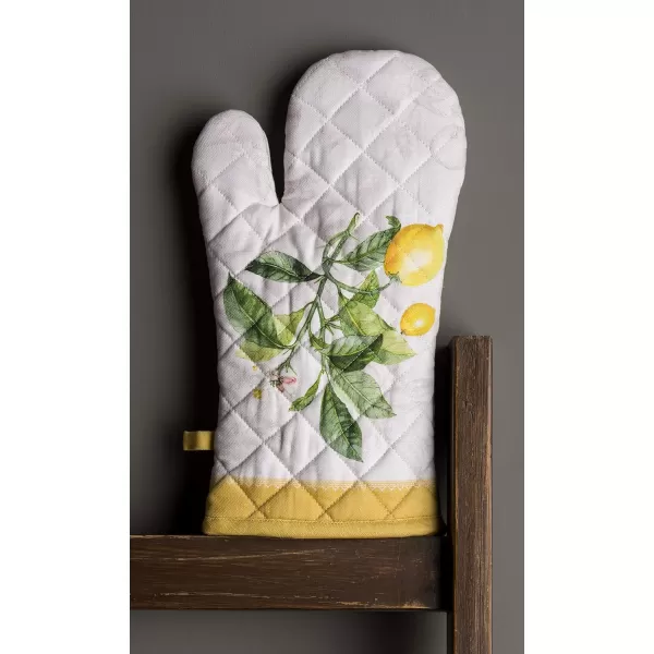 imageMaison d Hermine Cooking Gloves 100 Cotton Heat Resistant 7 Inch x 13 Inch Oven Mitt with Loop Handling Hot Pans BBQ Cooking Grilling Microwave Limoncello  SpringSummer3  Limoncello