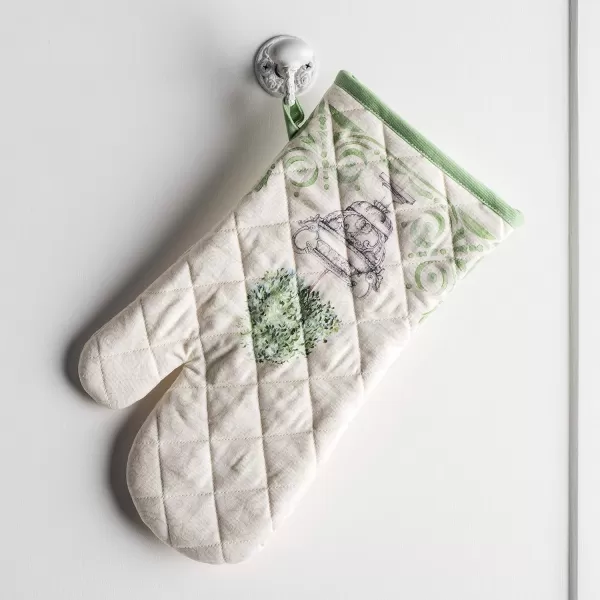 imageMaison d Hermine Cooking Gloves 100 Cotton Heat Resistant 7 Inch x 13 Inch Oven Mitt with Loop Handling Hot Pans BBQ Cooking Grilling Microwave Limoncello  SpringSummer16  Jardin Du Roy