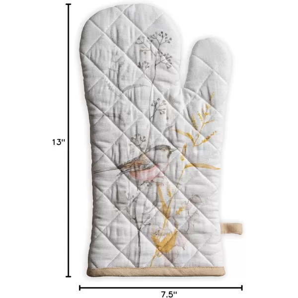 imageMaison d Hermine Cooking Gloves 100 Cotton Heat Resistant 7 Inch x 13 Inch Oven Mitt with Loop Handling Hot Pans BBQ Cooking Grilling Microwave Limoncello  SpringSummer35  Meadow Florals  Beige