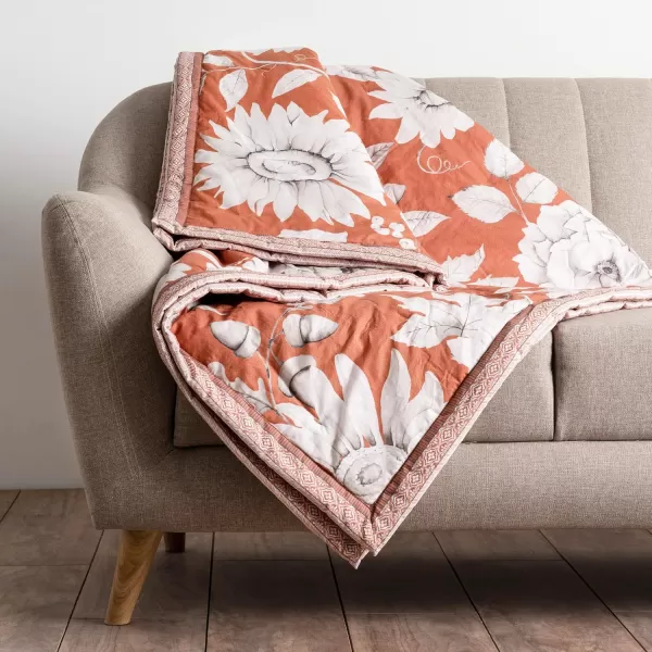 imageMaison d Hermine Fair Isle Cotton Throw Blanket Bohemian Bedding Lightweight and Breathable for Couch Sofa Bed Travel 50quotx60quot50X60