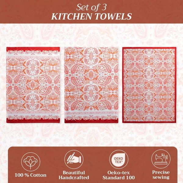 imageMaison d Hermine Kitchen Towel 100 Cotton Quick Dry Cleaning Dishtowel for Gifts Dining Home Wedding Banquet Buffet Christmas Joy  ThanksgivingChristmas Set of 323  Orient