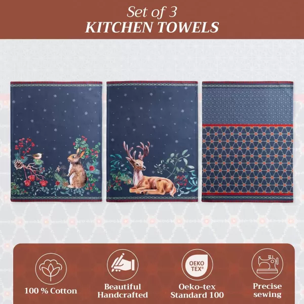 imageMaison d Hermine Kitchen Towel 100 Cotton Quick Dry Cleaning Dishtowel for Gifts Dining Home Wedding Banquet Buffet Christmas Joy  ThanksgivingChristmas Set of 307  Christmas Joy