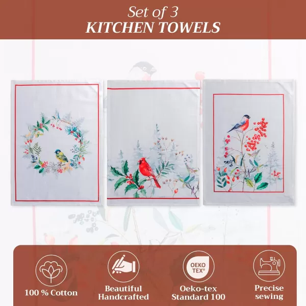 imageMaison d Hermine Kitchen Towel 100 Cotton Quick Dry Cleaning Dishtowel for Gifts Dining Home Wedding Banquet Buffet Christmas Joy  ThanksgivingChristmas Set of 305  Morzine