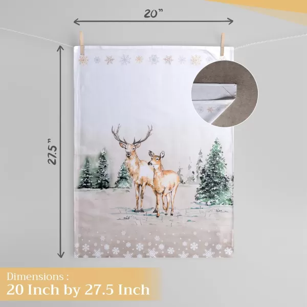 imageMaison d Hermine Kitchen Towel 100 Cotton Quick Dry Cleaning Dishtowel for Gifts Dining Home Wedding Banquet Buffet Christmas Joy  ThanksgivingChristmas Set of 302  Deer in the Woods