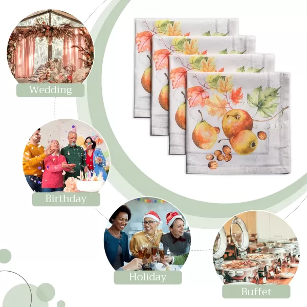 imageMaison d Hermine Napkins 100 Cotton Set of 4 Decorative Napkin Washable Cloth Napkins for Gifts Home Wedding Restaurant ampamp Camping Dalida  ThanksgivingChristmas 20x2021  Fruit Dhiver