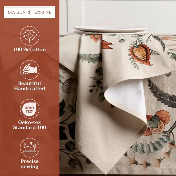 imageMaison d Hermine Napkins 100 Cotton Set of 4 Decorative Napkin Washable Cloth Napkins for Gifts Home Wedding Restaurant ampamp Camping Dalida  ThanksgivingChristmas 20x2027  Dalida